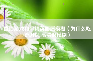 直播游戏和平精英画质模糊（为什么吃鸡开hdr高清很模糊）