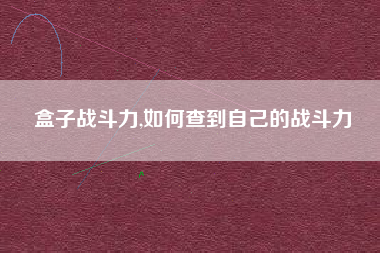 盒子战斗力,如何查到自己的战斗力