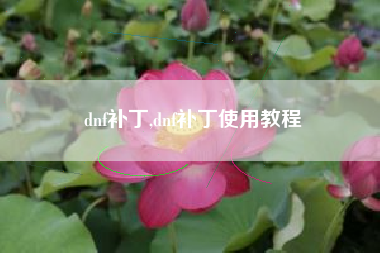 dnf补丁,dnf补丁使用教程