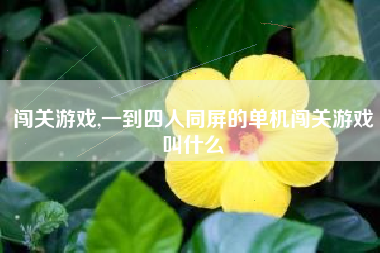 闯关游戏,一到四人同屏的单机闯关游戏叫什么