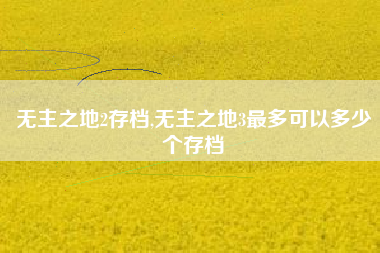 无主之地2存档,无主之地3最多可以多少个存档