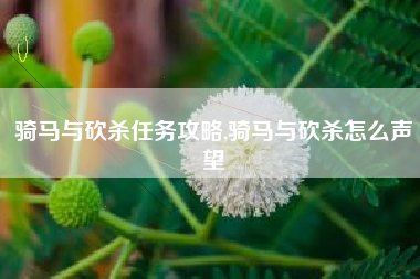 骑马与砍杀任务攻略,骑马与砍杀怎么声望